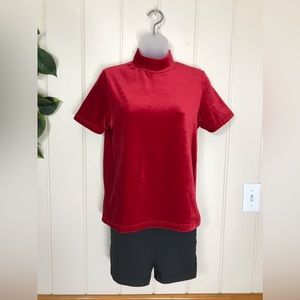 Cato Carolina Colours SS Red Velour Blouse 
Size Small 4 - 6
Stretch Material